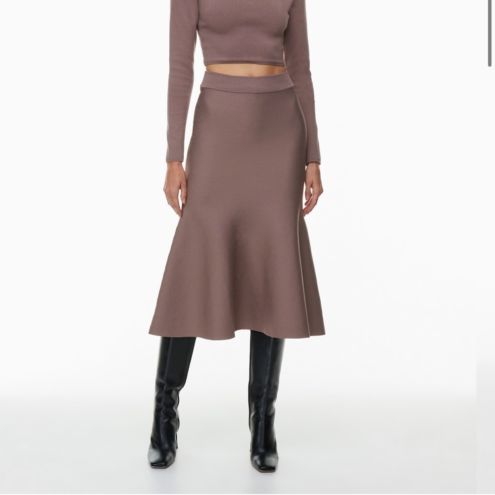 Aritzia Taupe Midi Skirt
